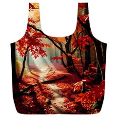 Forest Path Red Nature Full Print Recycle Bag (xxl)