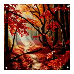 Forest Path Red Nature Banner And Sign 3  X 3 