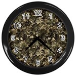 Camouflage Army Survival Uniform Wall Clock (Black) Front