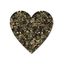 Camouflage Army Survival Uniform Heart Magnet