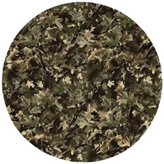 Camouflage Army Survival Uniform Wooden Puzzle Round by Posterlux