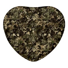 Camouflage Army Survival Uniform Heart Glass Fridge Magnet (4 Pack)