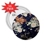 Japanese Wave Koi Illustration Pattern 2.25  Buttons (10 pack)  Front