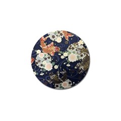 Japanese Wave Koi Illustration Pattern Golf Ball Marker