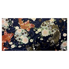 Japanese Wave Koi Illustration Pattern Banner And Sign 6  X 3 