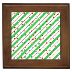 Christmas Paper Stars Pattern Texture Background Colorful Colors Seamless Framed Tile by Ket1n9