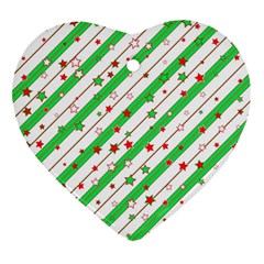 Christmas Paper Stars Pattern Texture Background Colorful Colors Seamless Ornament (heart)