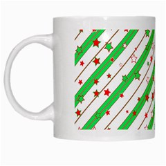 Christmas Paper Stars Pattern Texture Background Colorful Colors Seamless White Mug