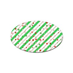 Christmas Paper Stars Pattern Texture Background Colorful Colors Seamless Sticker Oval (10 Pack)