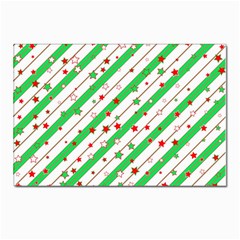 Christmas Paper Stars Pattern Texture Background Colorful Colors Seamless Postcard 4 x 6  (pkg Of 10)