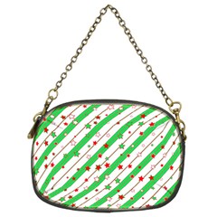 Christmas Paper Stars Pattern Texture Background Colorful Colors Seamless Chain Purse (two Sides)