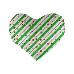 Christmas Paper Stars Pattern Texture Background Colorful Colors Seamless Standard 16  Premium Flano Heart Shape Cushions Back