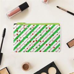 Christmas Paper Stars Pattern Texture Background Colorful Colors Seamless Cosmetic Bag (xs)