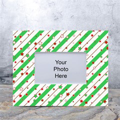 Christmas Paper Stars Pattern Texture Background Colorful Colors Seamless White Tabletop Photo Frame 4 x6 