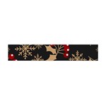 Christmas Pattern With Snowflakes Berries Premium Plush Fleece Scarf (Mini) Front