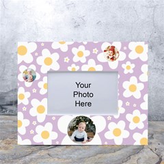 Personalized Photo Floral Pattern Tabletop Photo Frame - White Tabletop Photo Frame 4 x6 