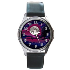 Dreamscape Oasis (ai+human) Round Metal Watch