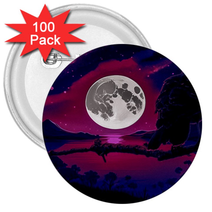 Dreamscape Oasis (AI+Human) 3  Buttons (100 pack) 