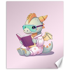 Baby Dragon Reading Canvas 20  X 24 