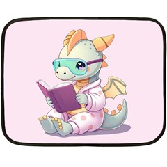 Baby Dragon Reading Fleece Blanket (mini) by AIDreaming