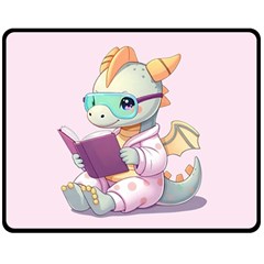 Baby Dragon Reading Fleece Blanket (medium)