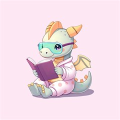 Baby Dragon Reading Play Mat (square) by AIDreaming