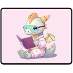 Baby dragon reading Two Sides Fleece Blanket (Medium) 58.8 x47.4  Blanket Front