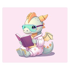 Baby Dragon Reading Two Sides Premium Plush Fleece Blanket (kids Size) by AIDreaming