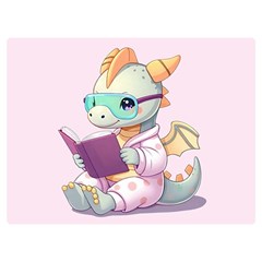 Baby Dragon Reading Two Sides Premium Plush Fleece Blanket (baby Size) by AIDreaming