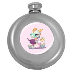 Baby Dragon Reading Round Hip Flask (5 Oz)