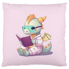 Baby Dragon Reading Large Premium Plush Fleece Cushion Case (two Sides)