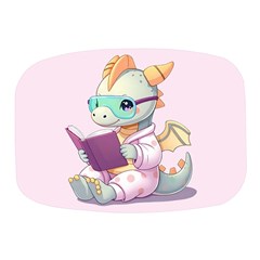 Baby Dragon Reading Mini Square Pill Box by AIDreaming