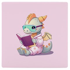 Baby Dragon Reading Uv Print Square Tile Coaster 