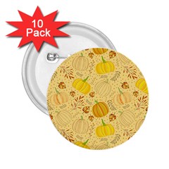 Pumpkins Autumn Fall Harvest 2 25  Buttons (10 Pack) 