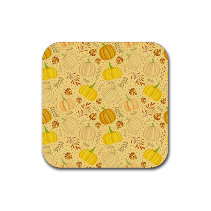 Pumpkins Autumn Fall Harvest Rubber Coaster (Square)