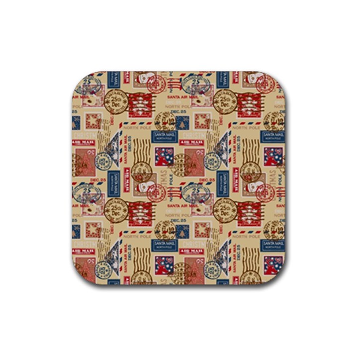 Letters Writing Paper Text Pattern Rubber Coaster (Square)