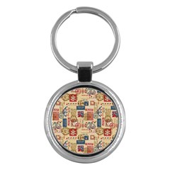 Letters Writing Paper Text Pattern Key Chain (round)