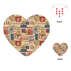 Letters Writing Paper Text Pattern Playing Cards Single Design (heart)