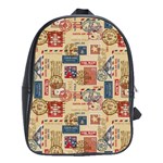 Letters Writing Paper Text Pattern School Bag (Large) Front