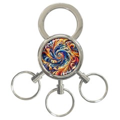 Colorful Motion Abstract Art 3-ring Key Chain