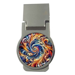 Colorful Motion Abstract Art Money Clips (round) 