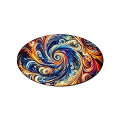 Colorful Motion Abstract Art Sticker (oval) by ExtraGoodSauce