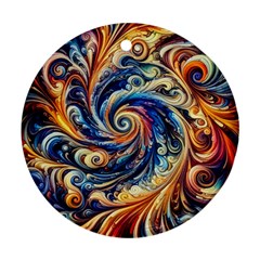 Colorful Motion Abstract Art Round Ornament (two Sides)