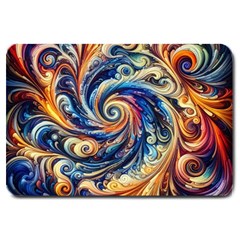 Colorful Motion Abstract Art Large Doormat by ExtraGoodSauce