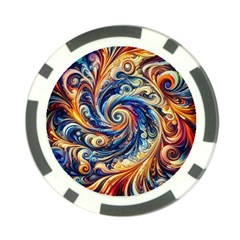 Colorful Motion Abstract Art Poker Chip Card Guard by ExtraGoodSauce