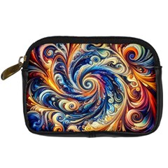 Colorful Motion Abstract Art Digital Camera Leather Case