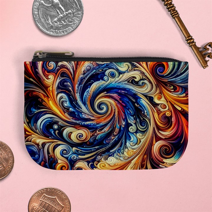 Colorful Motion Abstract Art Mini Coin Purse