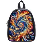 Colorful Motion Abstract Art School Bag (Small) Front