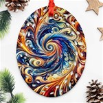 Colorful Motion Abstract Art Ornament (Oval Filigree) Front