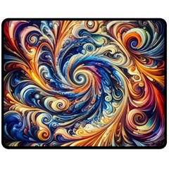 Colorful Motion Abstract Art Two Sides Fleece Blanket (medium) by ExtraAwesomeSauce